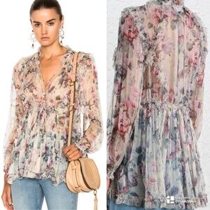 Zimmermann jasper silk floral blouse